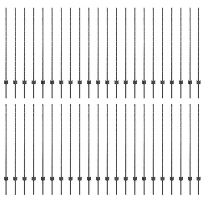 Fence Post 44 pcs Grey 180 cm Steel