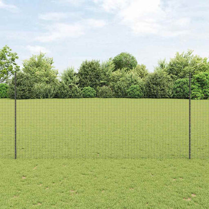 Embedded Fence Post 44 pcs Grey 200 cm Powder-Coated Steel