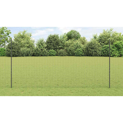 Embedded Fence Post 22 pcs Grey 200 cm Powder-Coated Steel