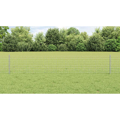 Embedded Fence Post 22 pcs Silver 80 cm Powder-Coated Steel