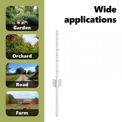 Embedded Fence Post 22 pcs Silver 80 cm Powder-Coated Steel