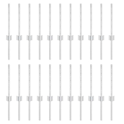 Embedded Fence Post 22 pcs Silver 80 cm Powder-Coated Steel