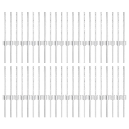 Embedded Fence Post 44 pcs Silver 80 cm Powder-Coated Steel