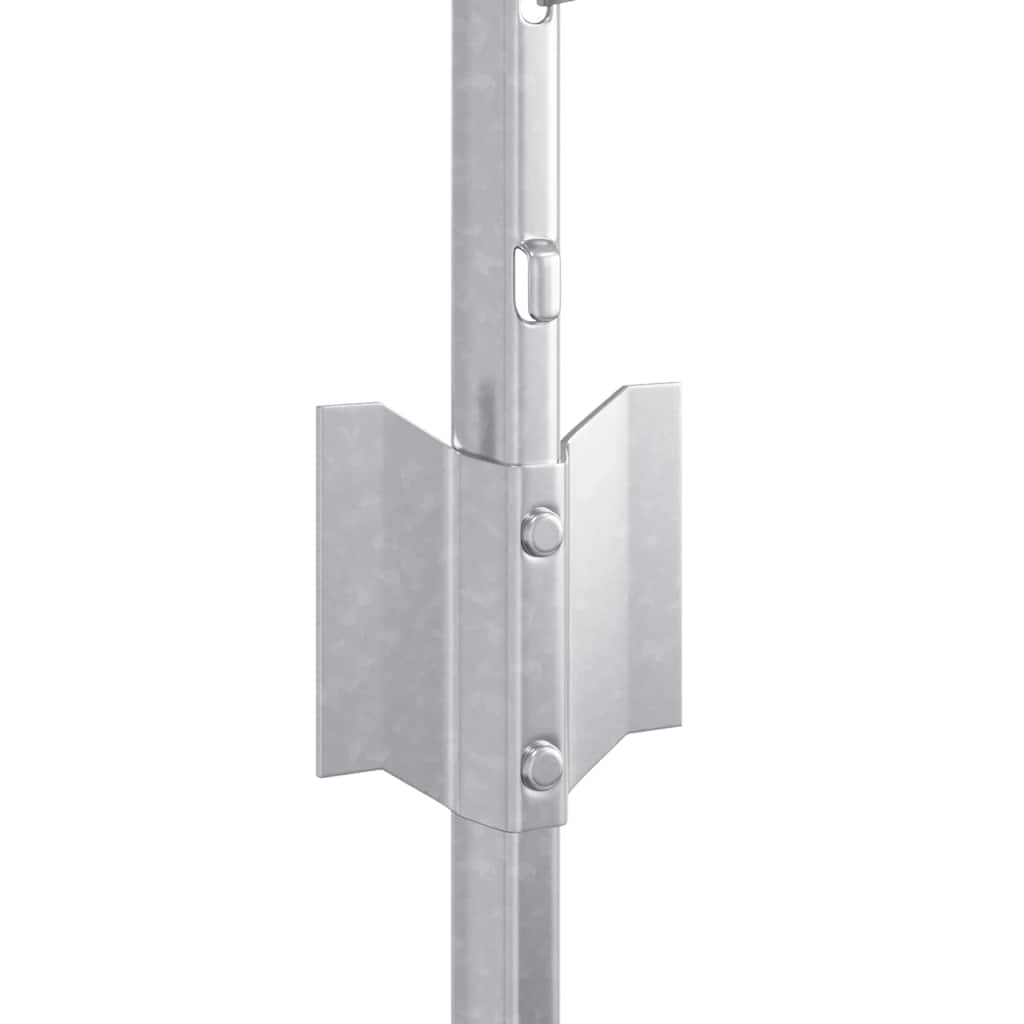 Embedded Fence Post 22 pcs Silver 100 cm Powder-Coated Steel
