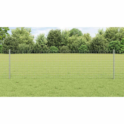 Embedded Fence Post 22 pcs Silver 100 cm Powder-Coated Steel