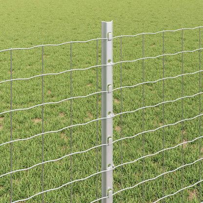 Embedded Fence Post 22 pcs Silver 120 cm Powder-Coated Steel