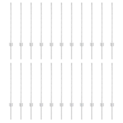 Embedded Fence Post 22 pcs Silver 120 cm Powder-Coated Steel