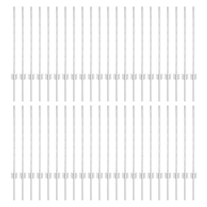 Embedded Fence Post 44 pcs Silver 120 cm Powder-Coated Steel