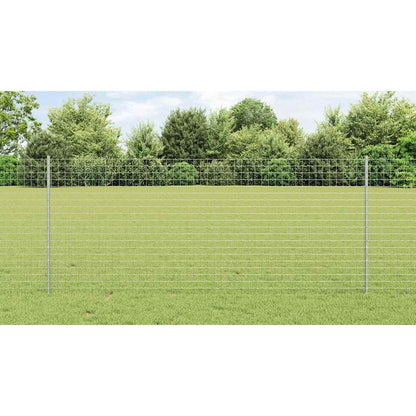 Embedded Fence Post 22 pcs Silver 140 cm Powder-Coated Steel