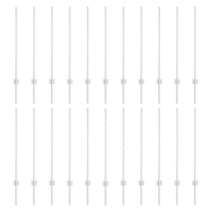Embedded Fence Post 22 pcs Silver 140 cm Powder-Coated Steel