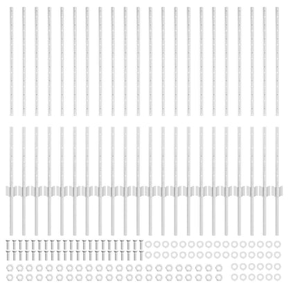 Embedded Fence Post 22 pcs Silver 140 cm Powder-Coated Steel