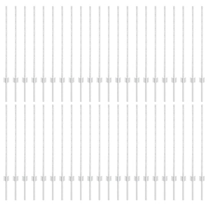 Embedded Fence Post 44 pcs Silver 140 cm Powder-Coated Steel