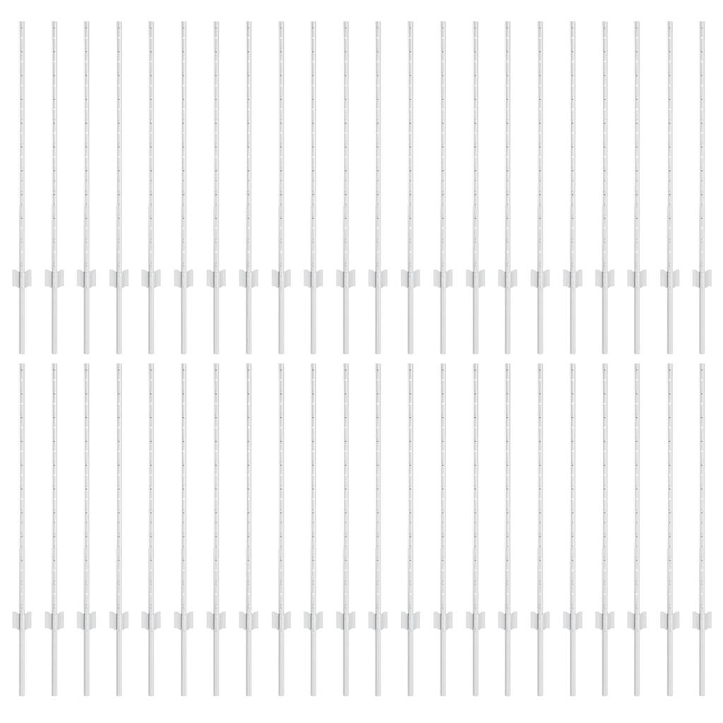 Fence Post 44 pcs Silver 140 cm Steel