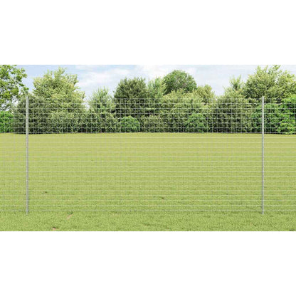 Embedded Fence Post 22 pcs Silver 160 cm Powder-Coated Steel