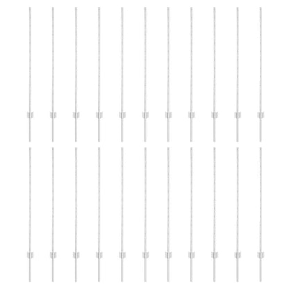 Embedded Fence Post 22 pcs Silver 160 cm Powder-Coated Steel