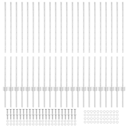 Embedded Fence Post 22 pcs Silver 160 cm Powder-Coated Steel