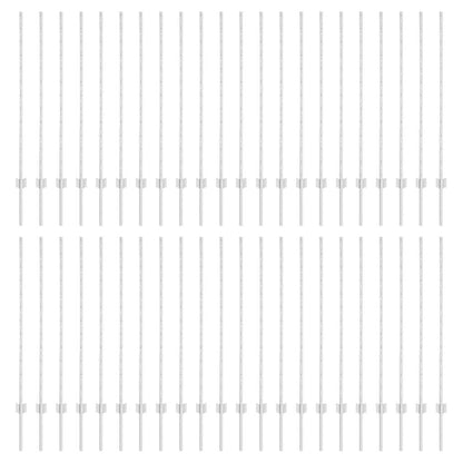 Embedded Fence Post 44 pcs Silver 160 cm Powder-Coated Steel