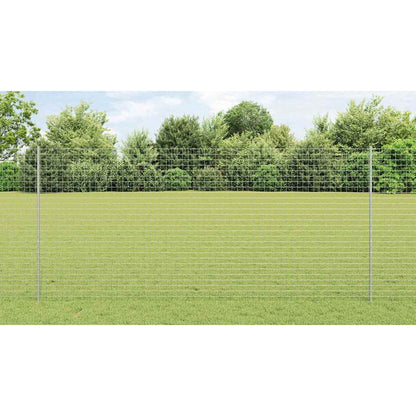 Embedded Fence Post 22 pcs Silver 180 cm Powder-Coated Steel