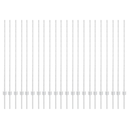 Embedded Fence Post 22 pcs Silver 180 cm Powder-Coated Steel