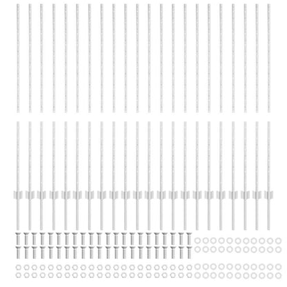 Embedded Fence Post 22 pcs Silver 180 cm Powder-Coated Steel