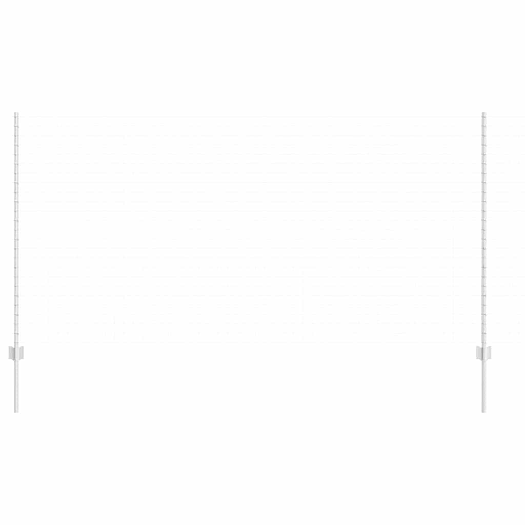 Embedded Fence Post 22 pcs Silver 180 cm Powder-Coated Steel