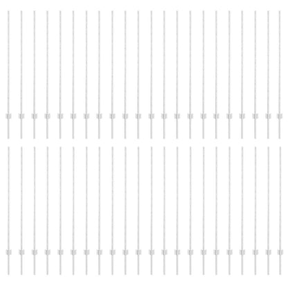 Embedded Fence Post 44 pcs Silver 180 cm Powder-Coated Steel