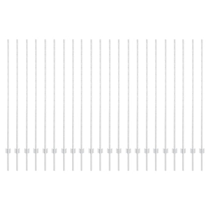 Embedded Fence Post 22 pcs Silver 200 cm Powder-Coated Steel
