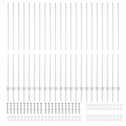 Embedded Fence Post 22 pcs Silver 200 cm Powder-Coated Steel