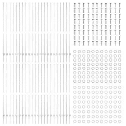 Fence Post 44 pcs Silver 200 cm Steel