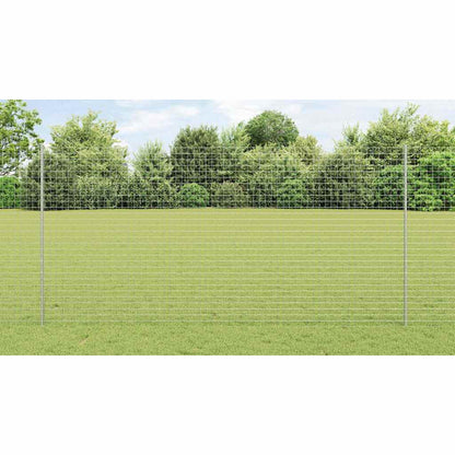 Embedded Fence Post 22 pcs Silver 200 cm Powder-Coated Steel