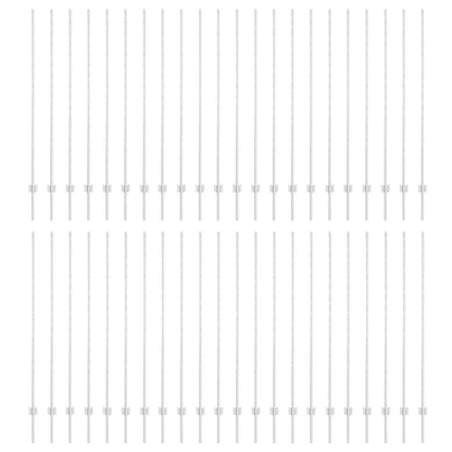 Embedded Fence Post 44 pcs Silver 200 cm Powder-Coated Steel