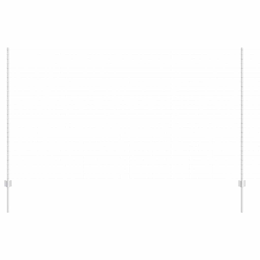 Embedded Fence Post 44 pcs Silver 200 cm Powder-Coated Steel