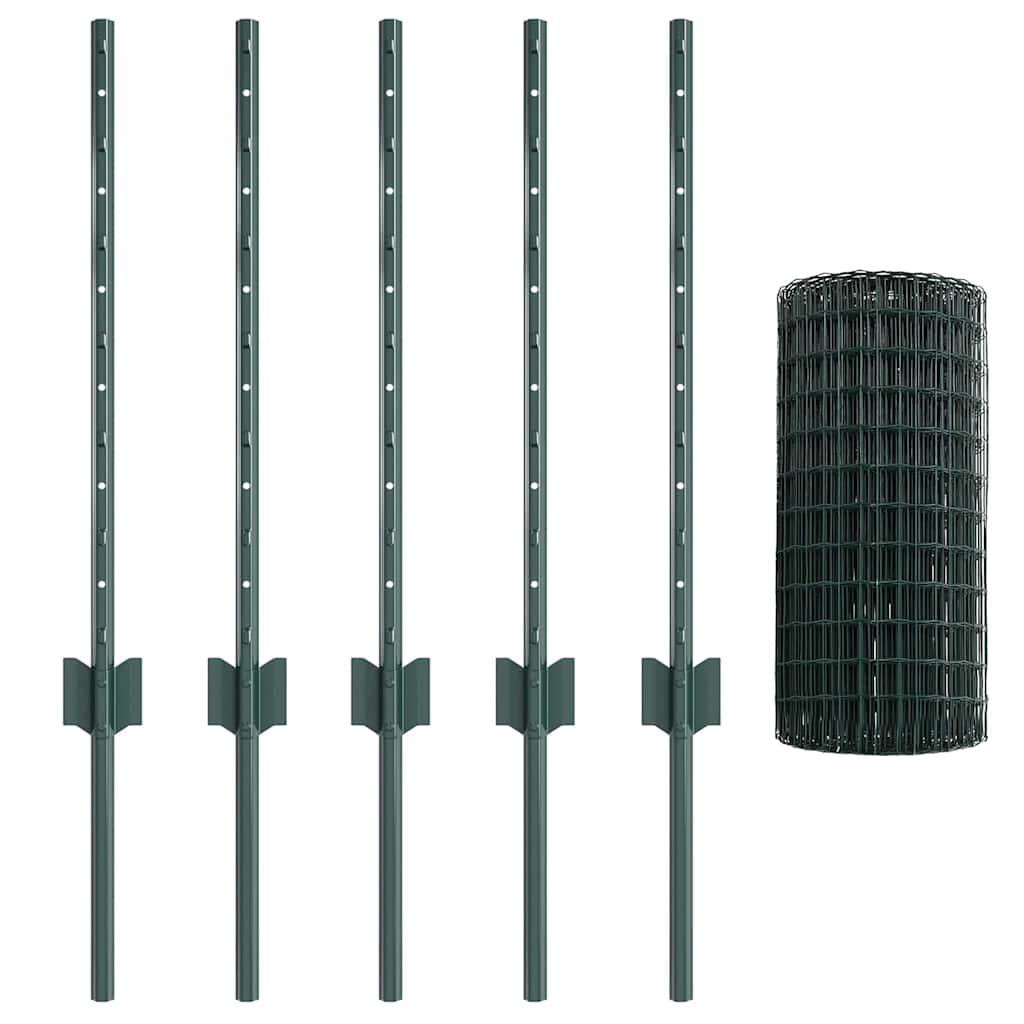Welded Wire Fence 10 x 0.6 m (W x H) PVC-Coated Steel Green
