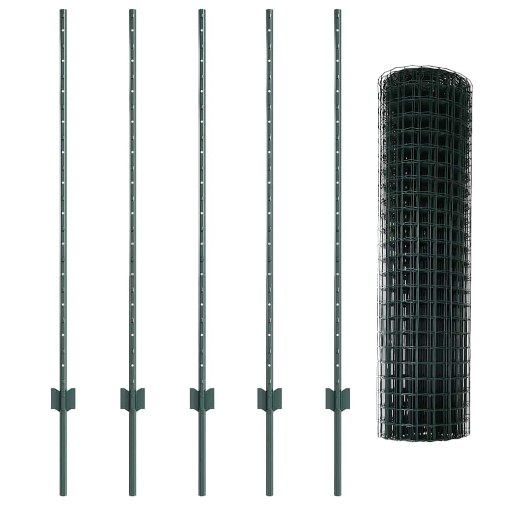 Welded Wire Fence 10 x 1.2 m (W x H) PVC-Coated Steel Green