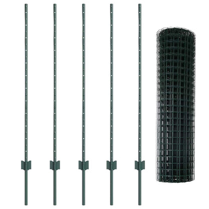 Welded Wire Fence 10 x 1.2 m (W x H) PVC-Coated Steel Green