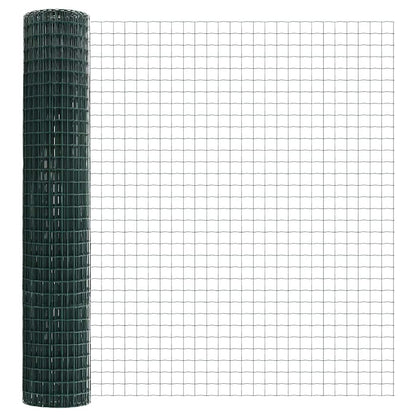 Welded Wire Fence 10 x 1.6 m (W x H) PVC-Coated Steel Green