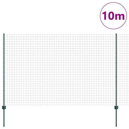 Welded Wire Fence 10 x 1.6 m (W x H) PVC-Coated Steel Green