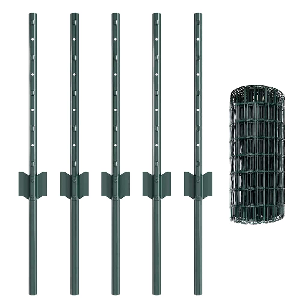 Welded Wire Fence 10 x 0.4 m (W x H) PVC-Coated Steel Green