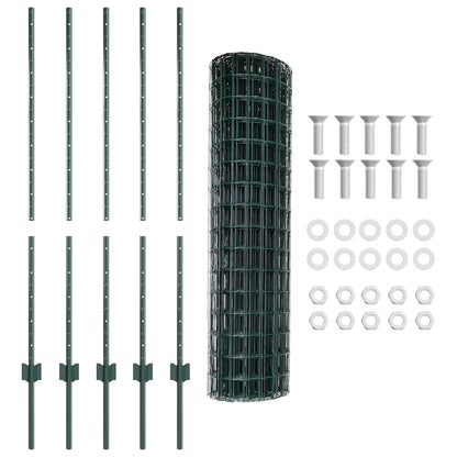 Welded Wire Fence 10 x 1.2 m (W x H) PVC-Coated Steel Green