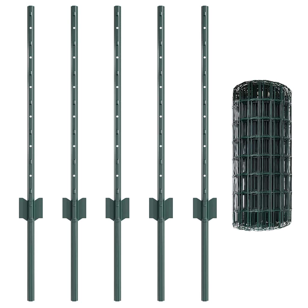 Welded Wire Fence 10 x 0.6 m (W x H) PVC-Coated Steel Green