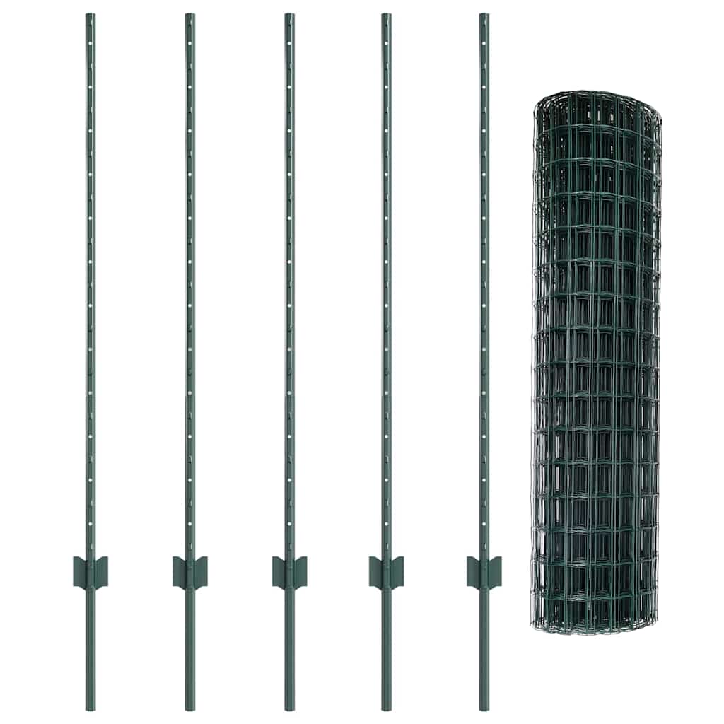 Welded Wire Fence 10 x 1.2 m (W x H) PVC-Coated Steel Green