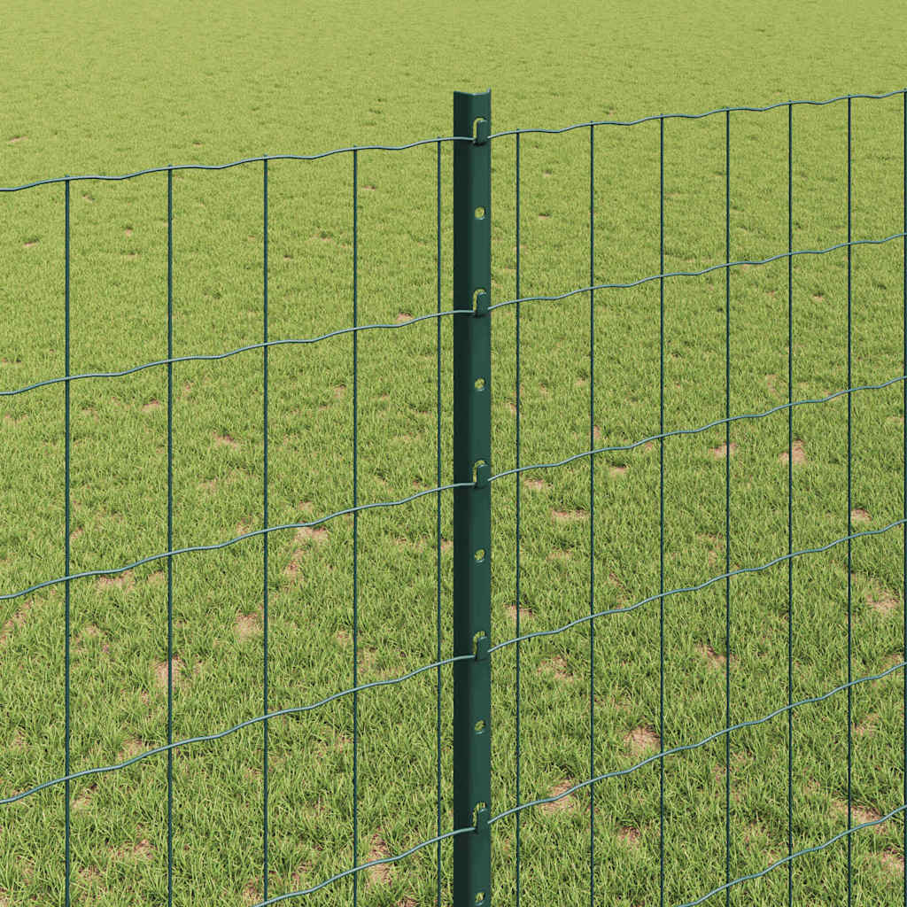 Fence with Post Green 1.4 x 10 m Steel and PVC