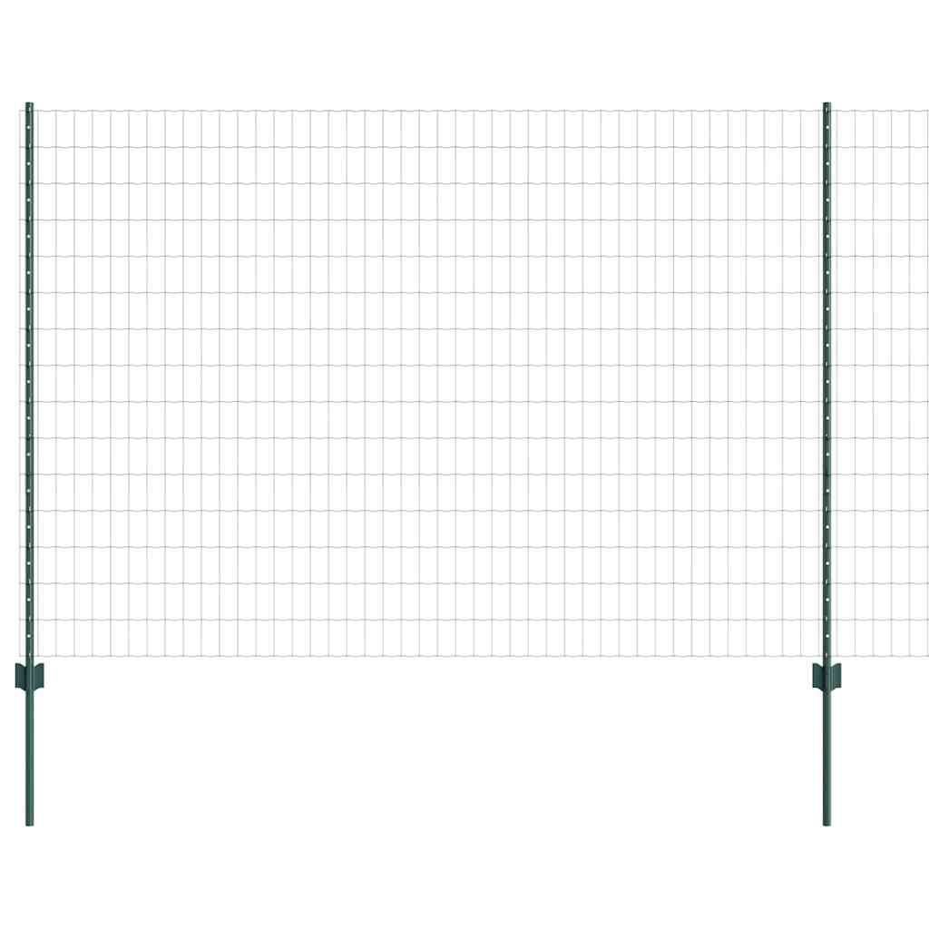 Welded Wire Fence 10 x 1.6 m (W x H) PVC-Coated Steel Green