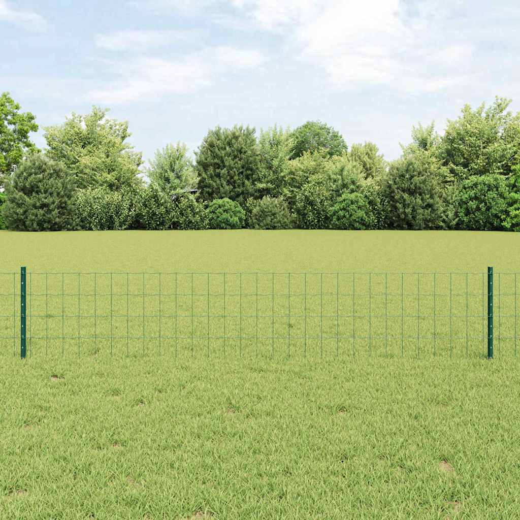 Welded Wire Fence 10 x 0.4 m (W x H) PVC-Coated Steel Green