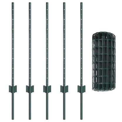 Welded Wire Fence 10 x 0.8 m (W x H) PVC-Coated Steel Green