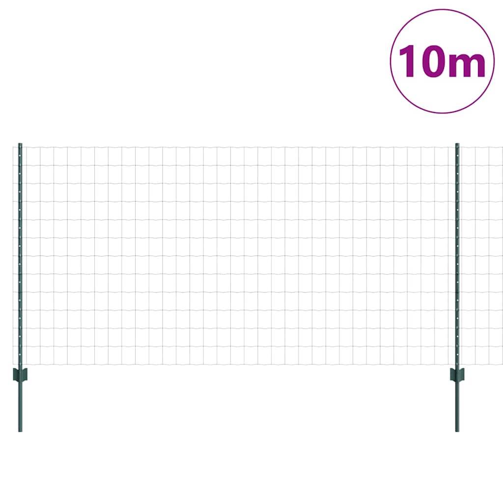 Welded Wire Fence 10 x 1.2 m (W x H) PVC-Coated Steel Green
