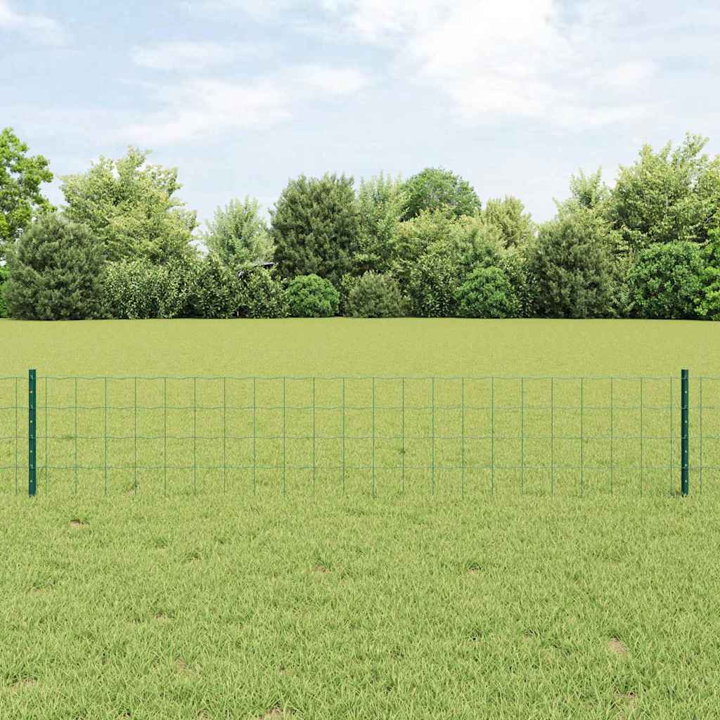 Welded Wire Fence 10 x 0.4 m (W x H) PVC-Coated Steel Green