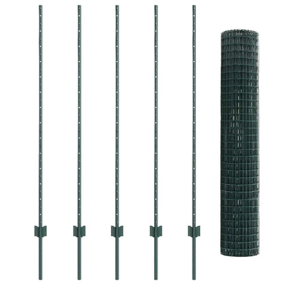 Welded Wire Fence 10 x 1.4 m (W x H) PVC-Coated Steel Green