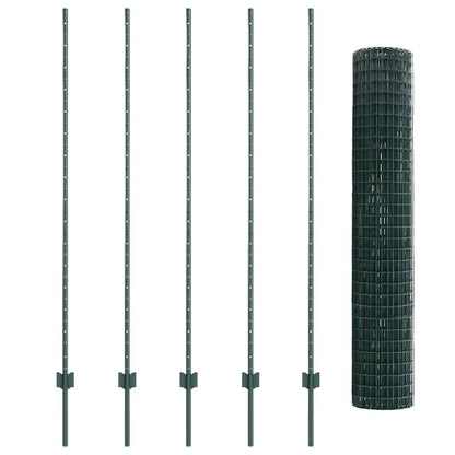 Welded Wire Fence 10 x 1.6 m (W x H) PVC-Coated Steel Green