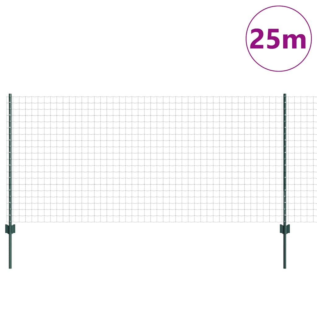 Welded Wire Fence 25 x 1 m (W x H) PVC-Coated Steel Green Mesh